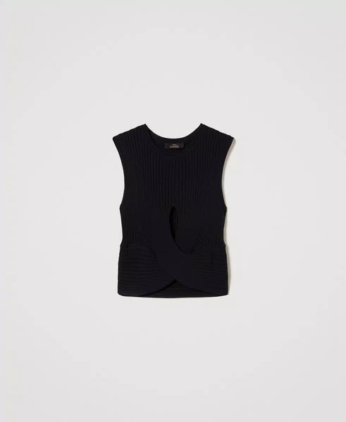 Top cropped con incrocio Actitude Twin set