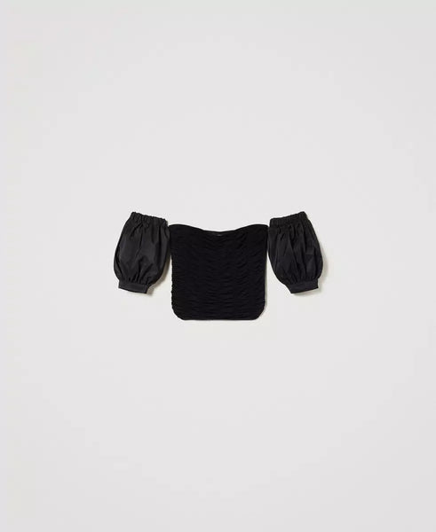 Top con arricciatura e maniche balloon Twin set Actitude