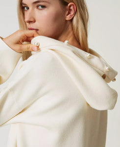 Maglia con capuccio dettgli perle Twin set Actitude
