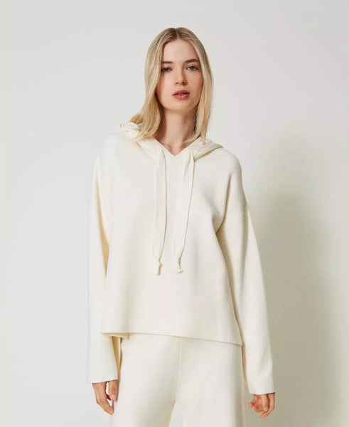 Maglia con capuccio dettgli perle Twin set Actitude