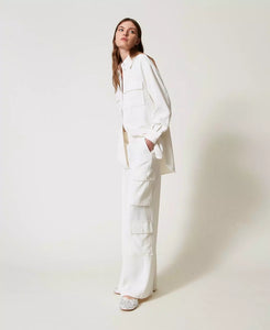 Pantalone palazzo in piquet Twin set Actitude