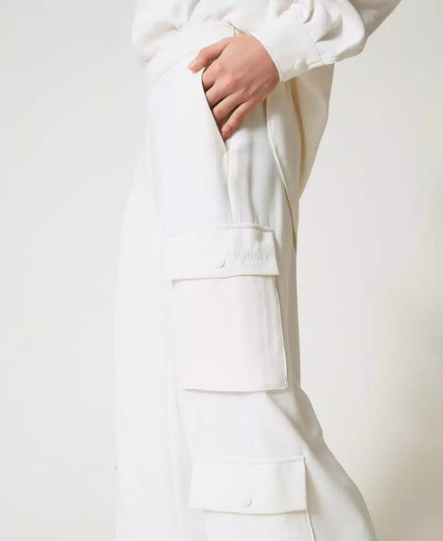 Pantalone palazzo in piquet Twin set Actitude