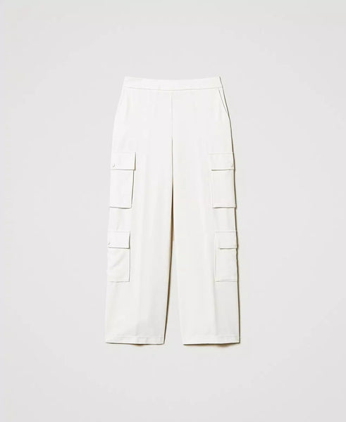 Pantalone palazzo in piquet Twin set Actitude
