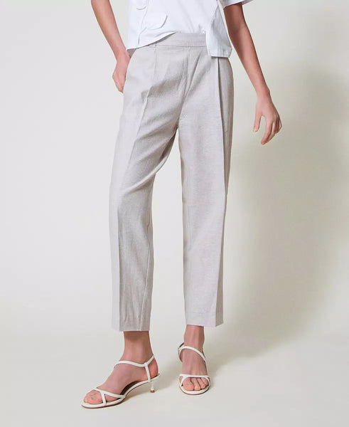 Pantaloni misto lino Twin set Actitude