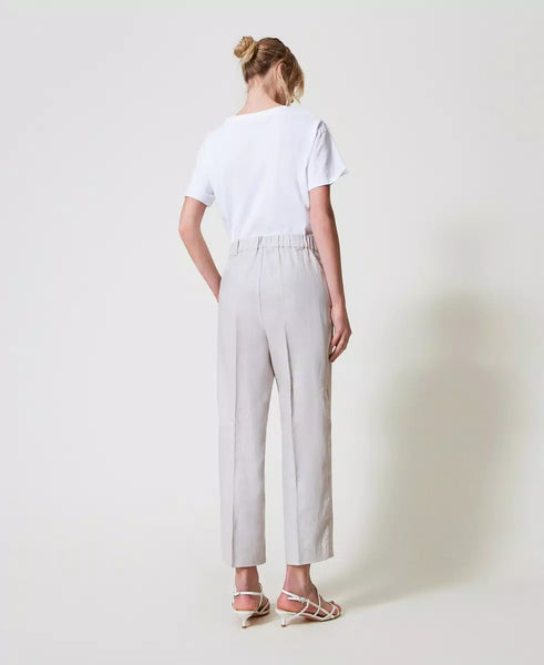 Pantaloni misto lino Twin set Actitude