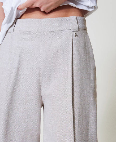 Pantaloni misto lino Twin set Actitude