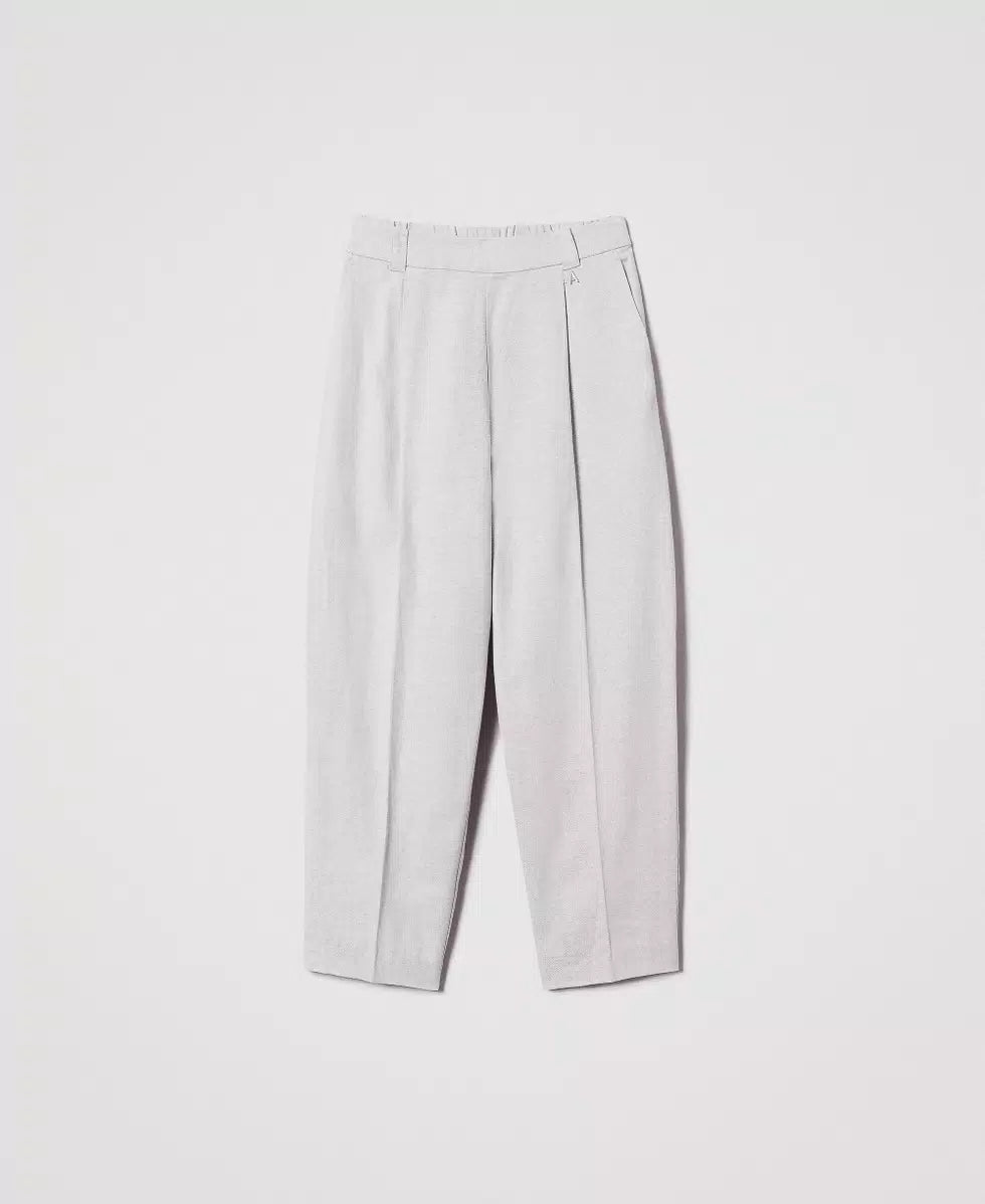 Pantaloni misto lino Twin set Actitude