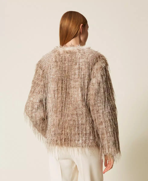 Giacca in faux fur stampata Twin set Actitude