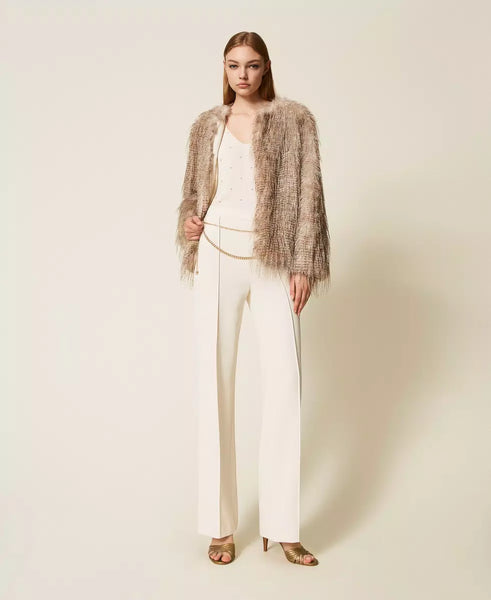 Giacca in faux fur stampata Twin set Actitude