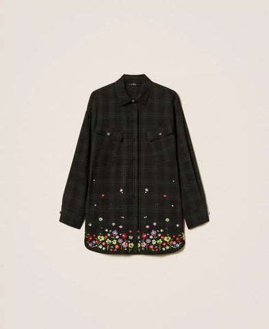 Camicia tartan con ricami Twin set Actitude