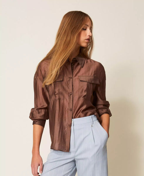 Camicia in voile con tasche Twin set Actitude