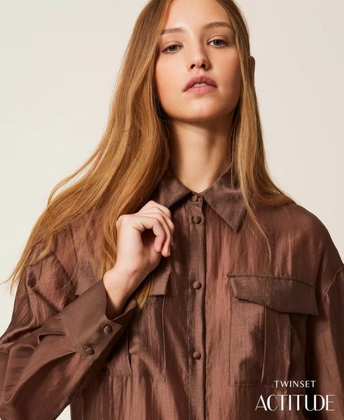Camicia in voile con tasche Twin set Actitude
