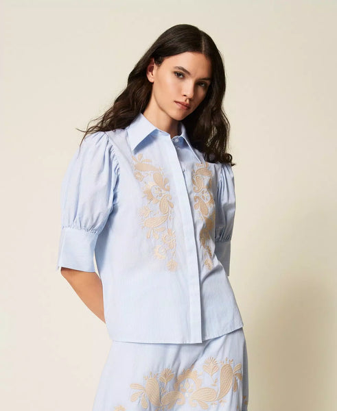 CAMICIA  CON RICAMO TWIN SET ACTITUDE