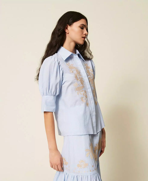 CAMICIA  CON RICAMO TWIN SET ACTITUDE