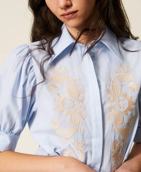 CAMICIA  CON RICAMO TWIN SET ACTITUDE