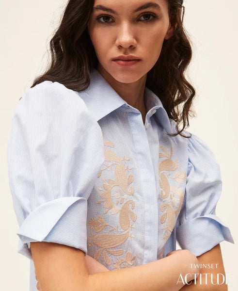 CAMICIA  CON RICAMO TWIN SET ACTITUDE