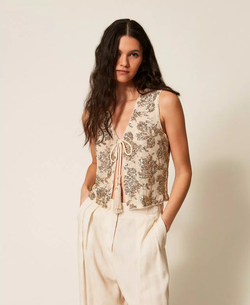 GILET PAILLETTES TWIN SET ACTITUDE