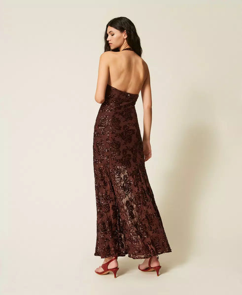 Abito lungo in tulle con paillettes Twin set   Actitude