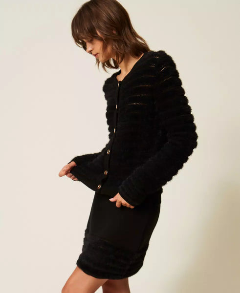Giacca in maglia effetto pelliccia Twin set Actitude