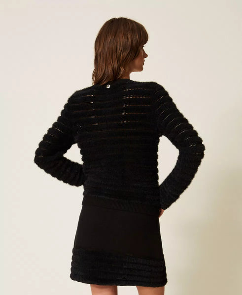 Giacca in maglia effetto pelliccia Twin set Actitude