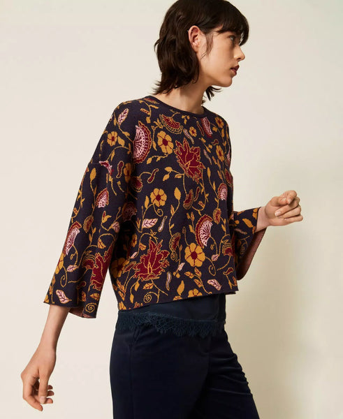 Maglia jacquard a fiori Twin set ACTITUDE