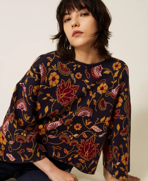 Maglia jacquard a fiori Twin set ACTITUDE