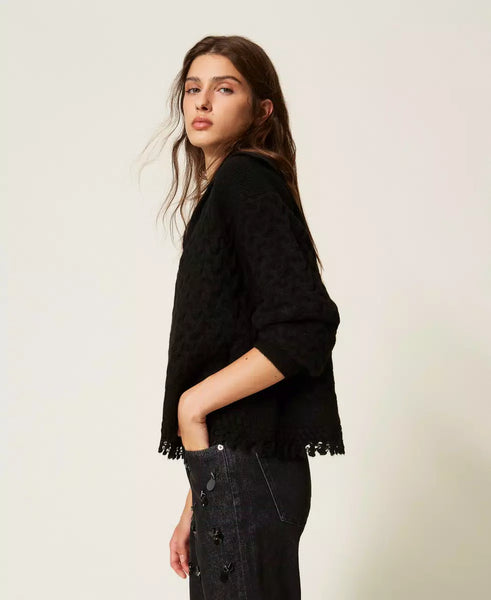 Maglia con trecce e crochet Twin set Actitude