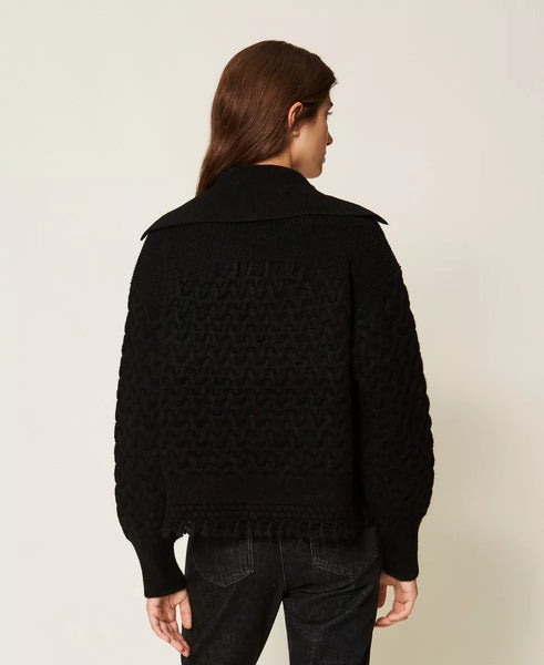 Maglia con trecce e crochet Twin set Actitude