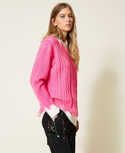 Maglia linea MYFO con stampa sfumata fluo Actitude Twin set